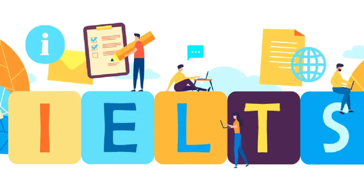 a group of people sitting on blocks of IELTS