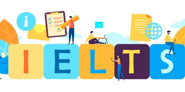 a group of people sitting on blocks of IELTS