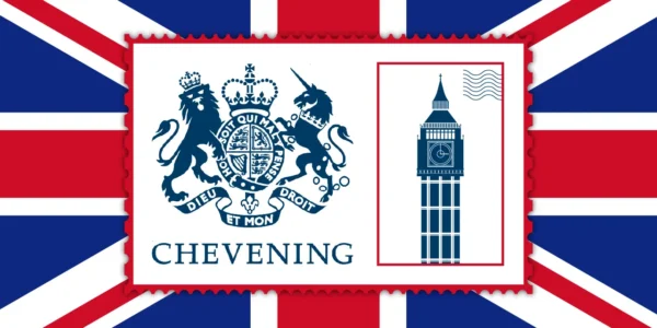 UK Flag with Chevening Scholarship Logo